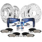 Detroit Axle - 4WD Brake Kit for 95-01 Ford Explorer, 97-01 Mercury Mountaineer, Drilled Slotted Disc Brake Rotors 1995 1996 199